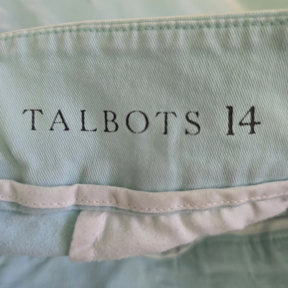 Talbots Women's The Daily Ankle Mint Green Stretchy Slit Pockets Casual Pants 14 - Picture 10 of 11